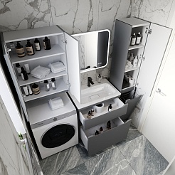 Style Line Тумба с раковиной Марелла 70 Люкс Plus антискрейтч серая матовая – фотография-4